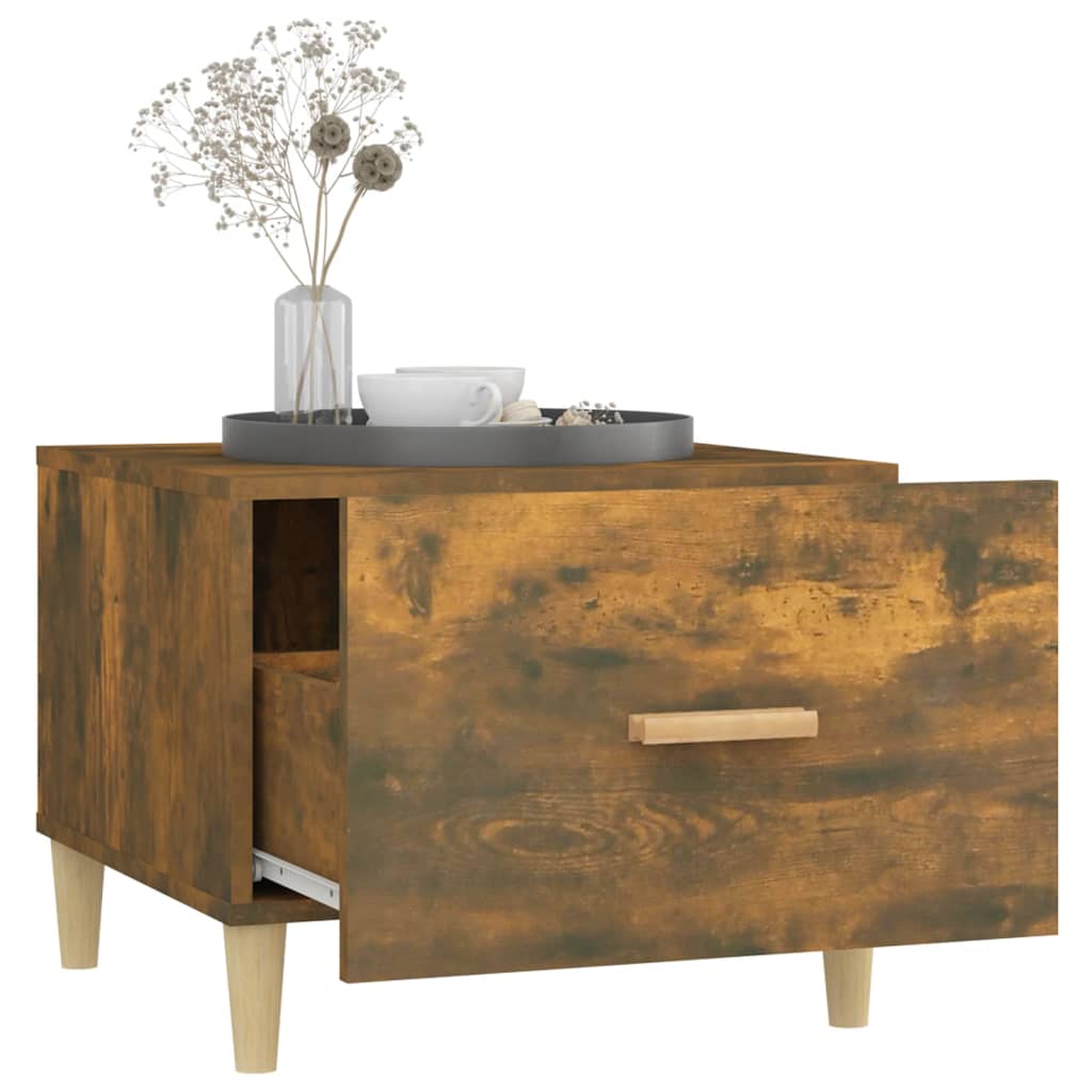Table basse Chêne fumé 50x50x40 cm Bois d'ingénierie - XIOS