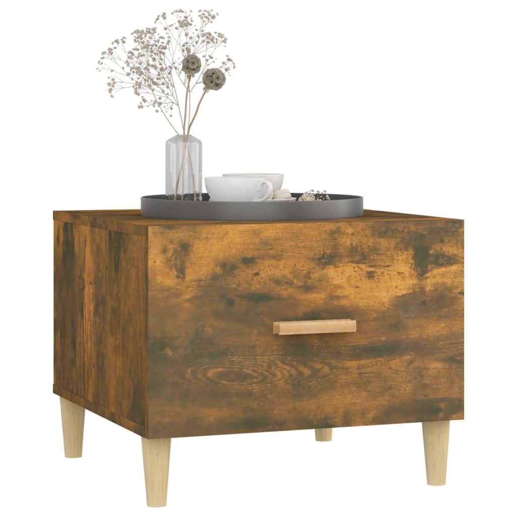 Table basse Chêne fumé 50x50x40 cm Bois d'ingénierie - XIOS