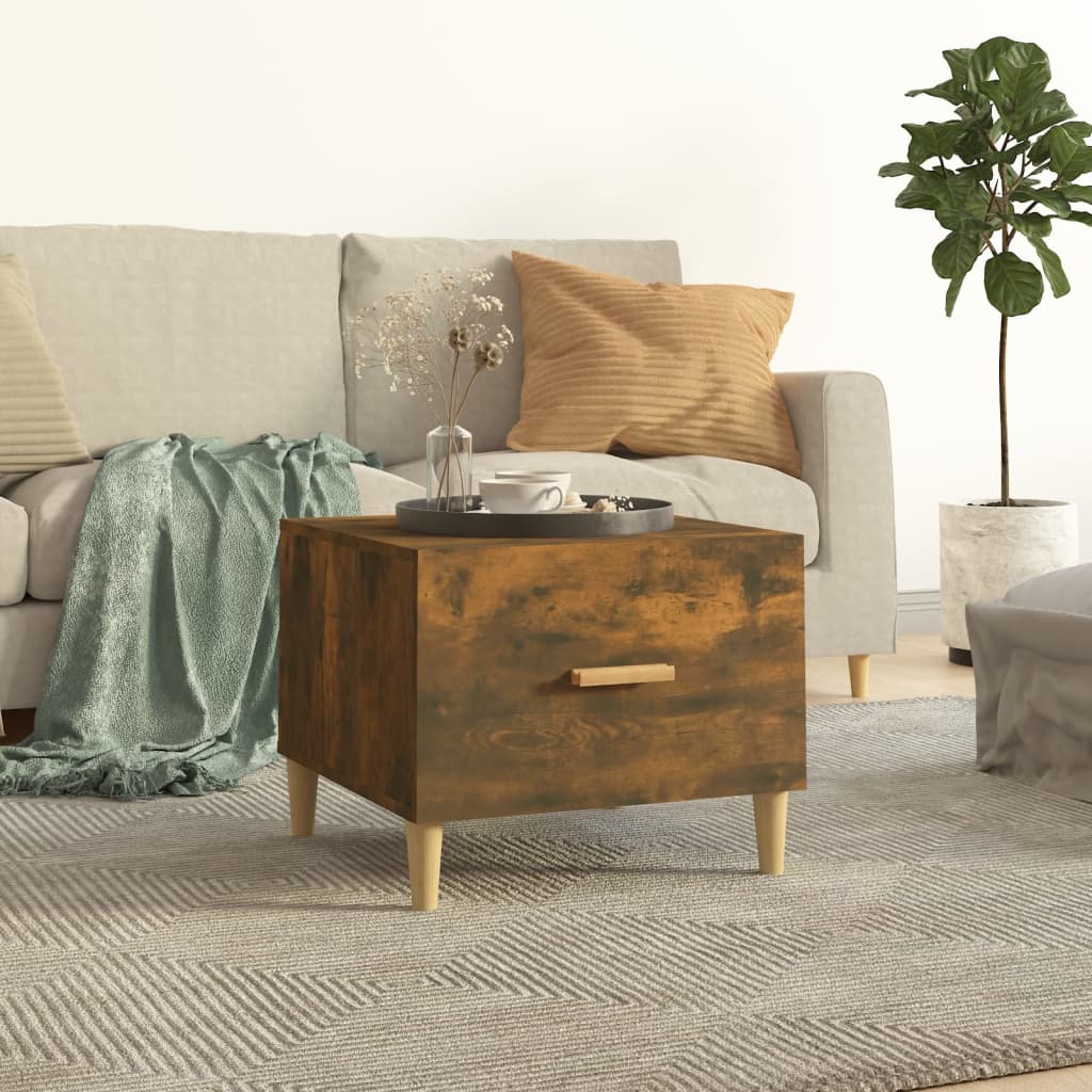 Table basse Chêne fumé 50x50x40 cm Bois d'ingénierie - XIOS