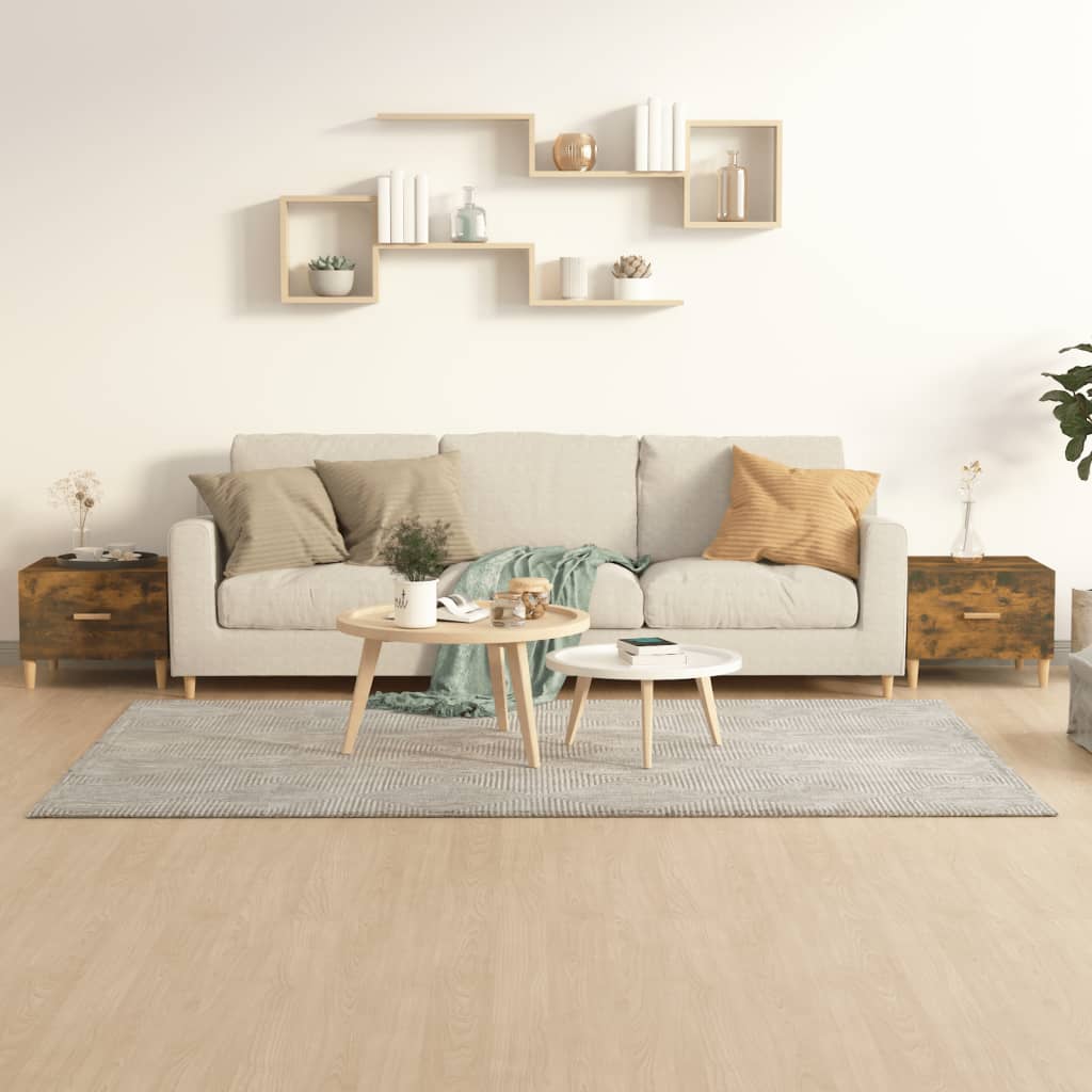Tables basses 2 pcs chêne fumé 50x50x40 cm bois d'ingénierie - XIOS