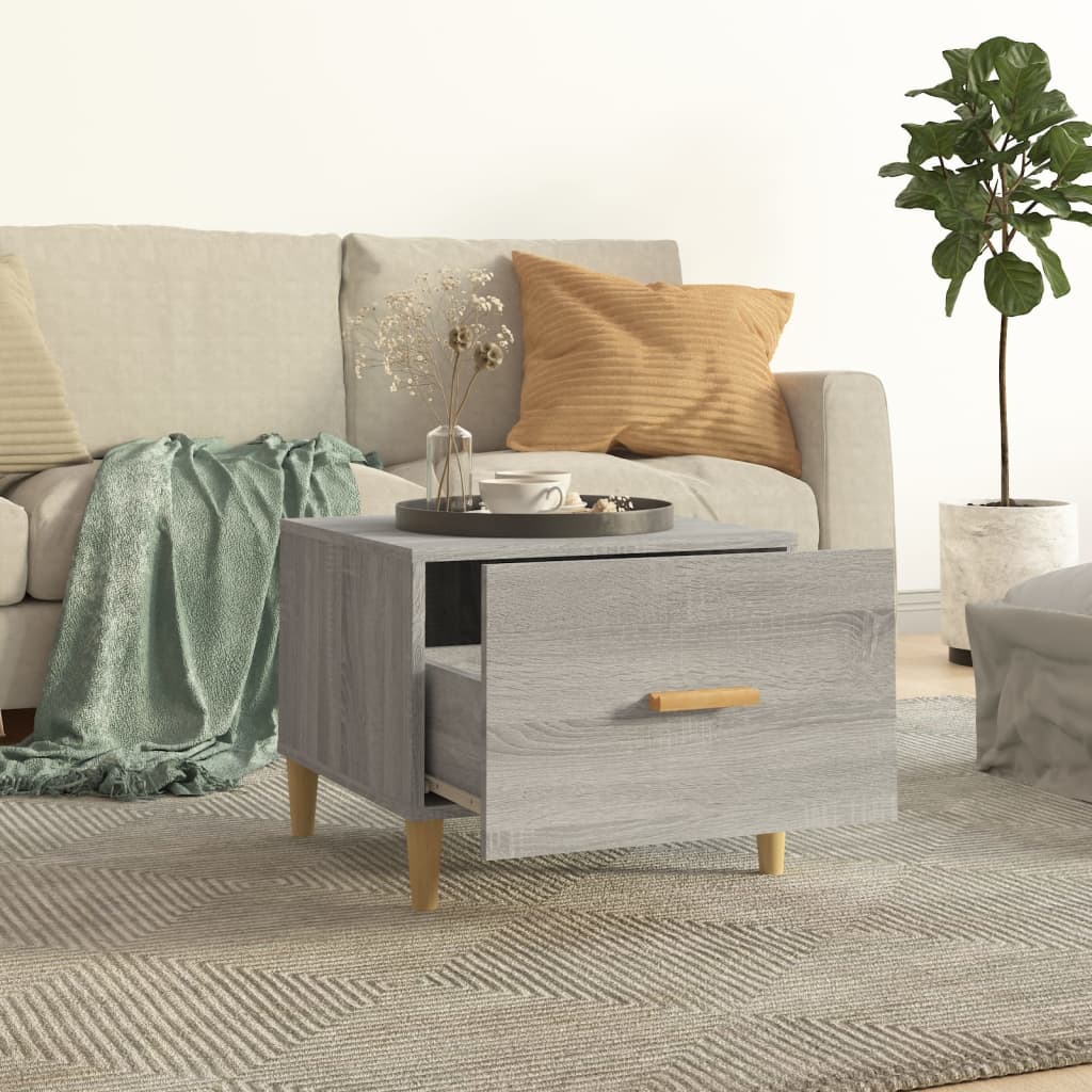 Table basse Sonoma gris 50x50x40 cm Bois d'ingénierie - XIOS