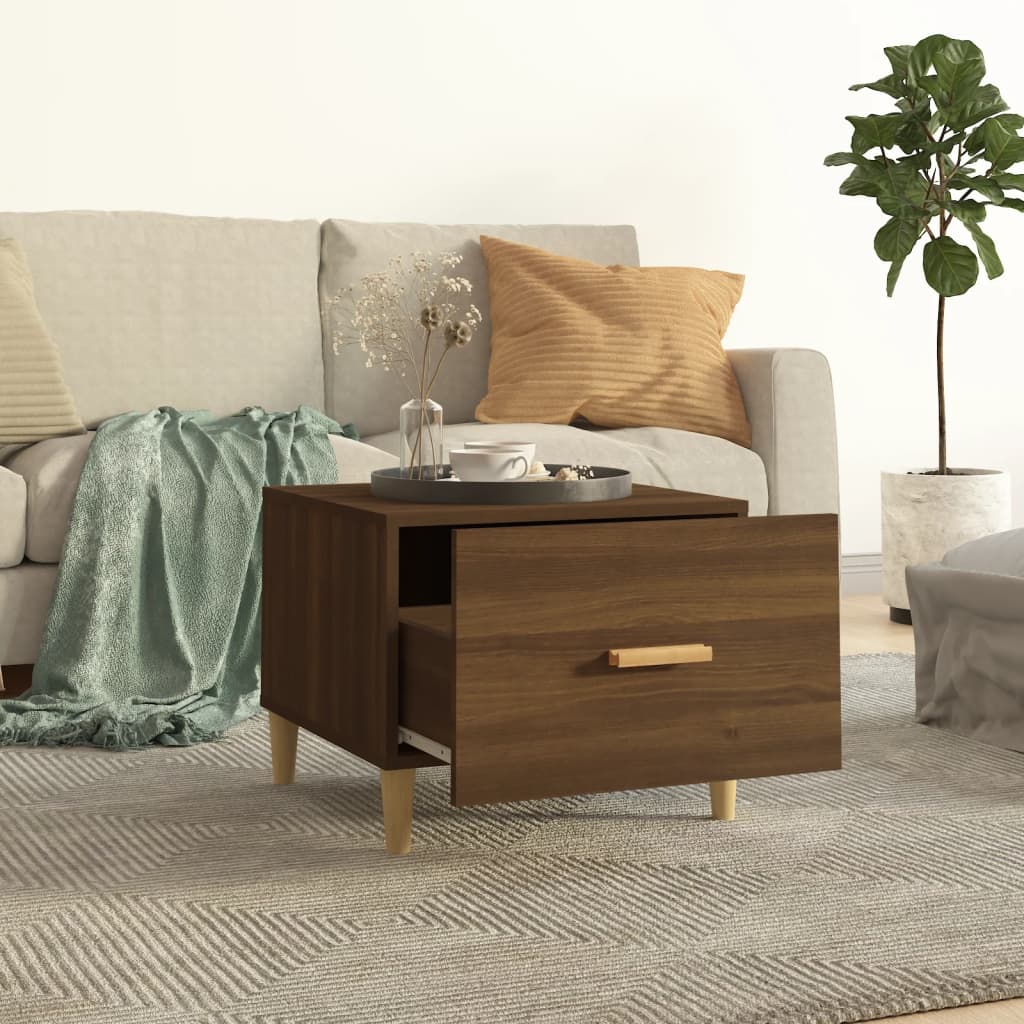 Table basse Chêne marron 50x50x40 cm Bois d'ingénierie - XIOS