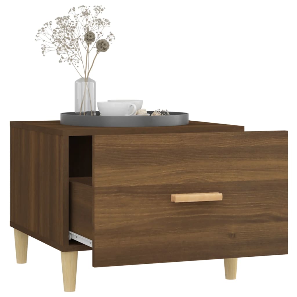 Table basse Chêne marron 50x50x40 cm Bois d'ingénierie - XIOS