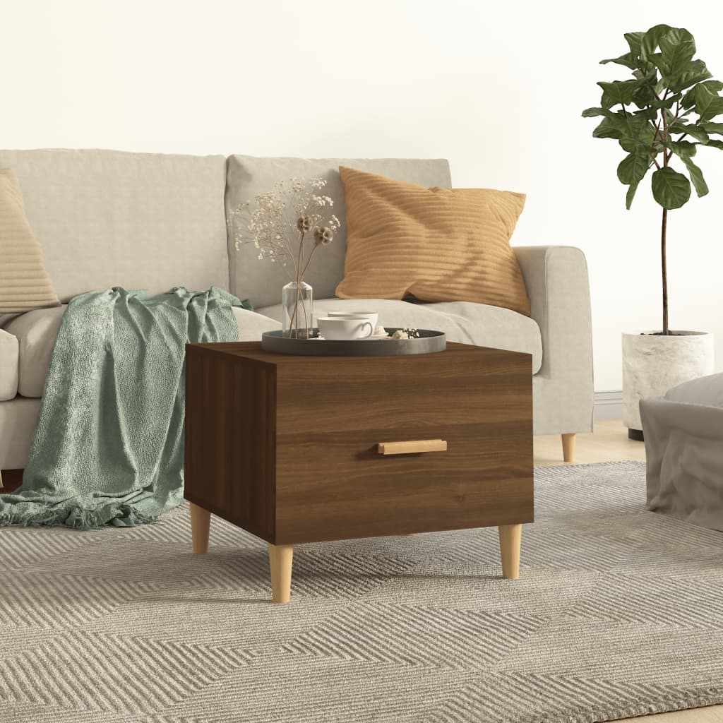 Table basse Chêne marron 50x50x40 cm Bois d'ingénierie - XIOS