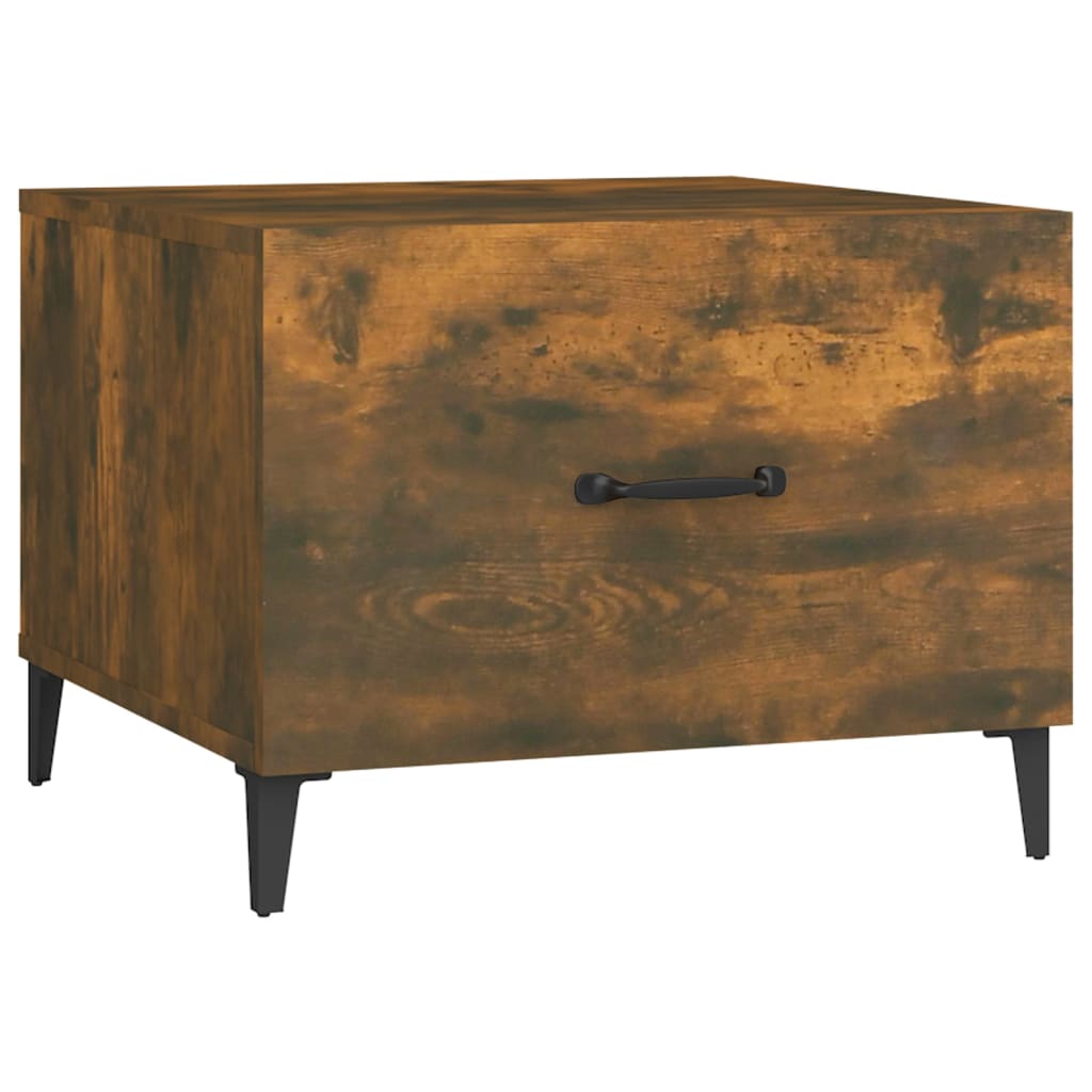 Table basse avec pieds en métal Chêne fumé 50x50x40 cm - XIOS
