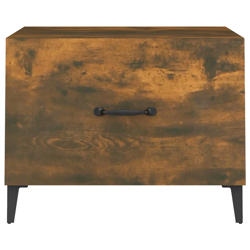 Table basse avec pieds en métal Chêne fumé 50x50x40 cm - XIOS
