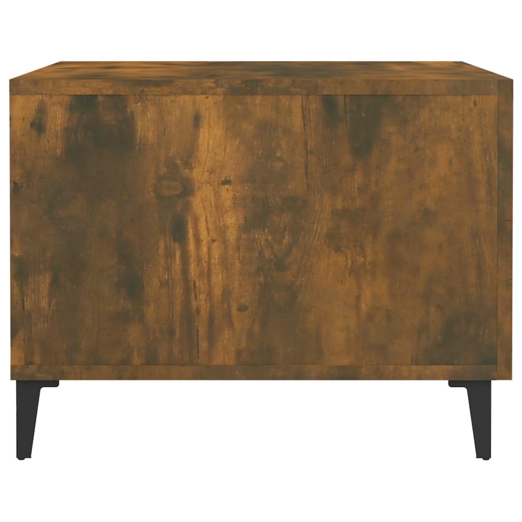 Table basse avec pieds en métal Chêne fumé 50x50x40 cm - XIOS