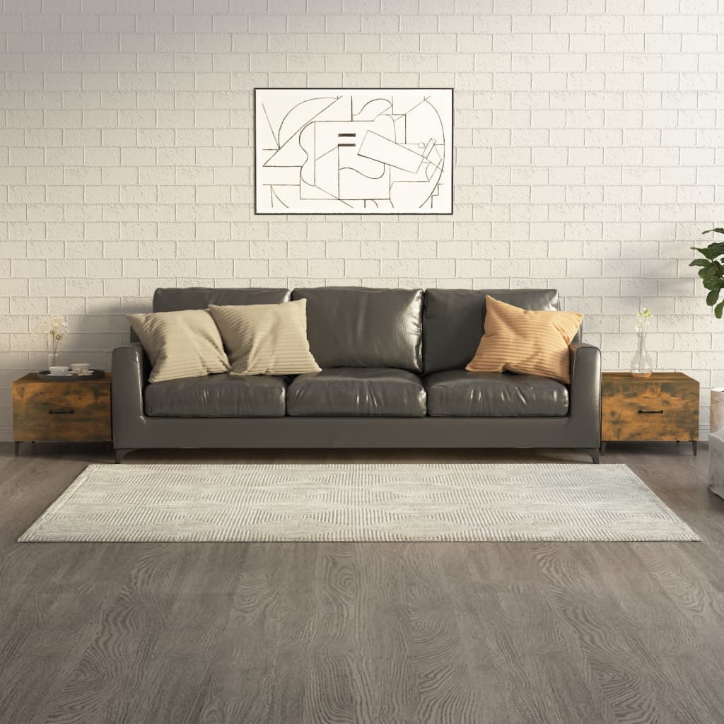 Tables basses avec pieds en métal 2 pcs Chêne fumé 50x50x40 cm - XIOS
