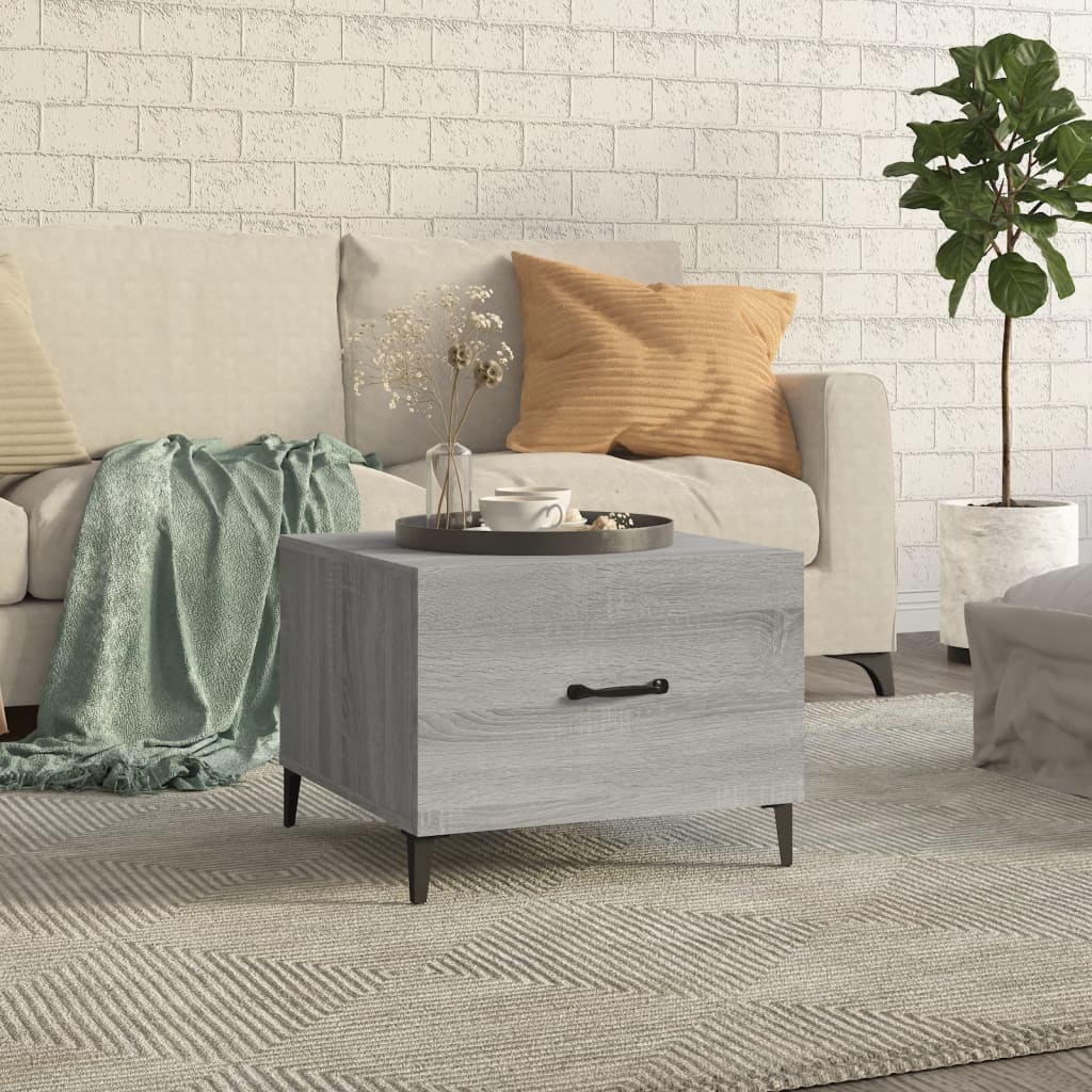 Table basse avec pieds en métal Sonoma gris 50x50x40 cm - XIOS