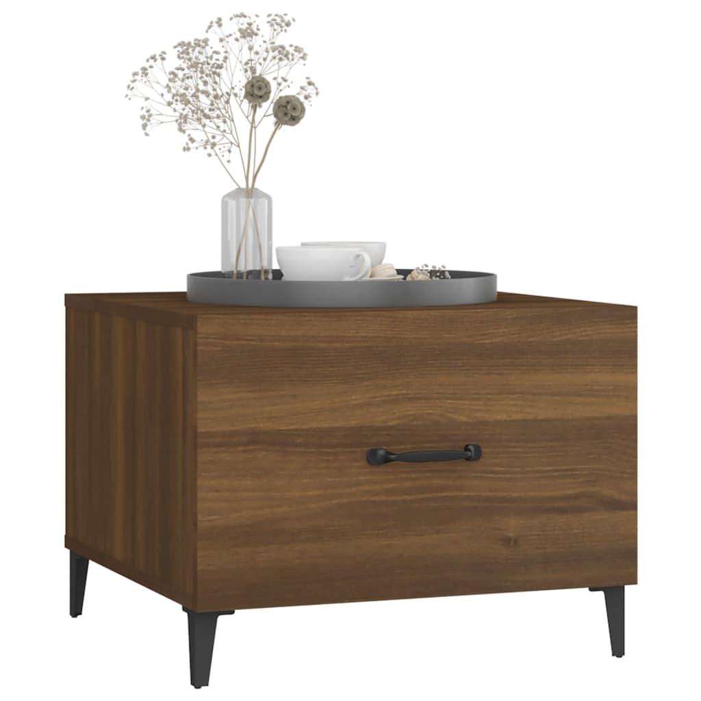 Table basse avec pieds en métal Chêne marron 50x50x40 cm - XIOS