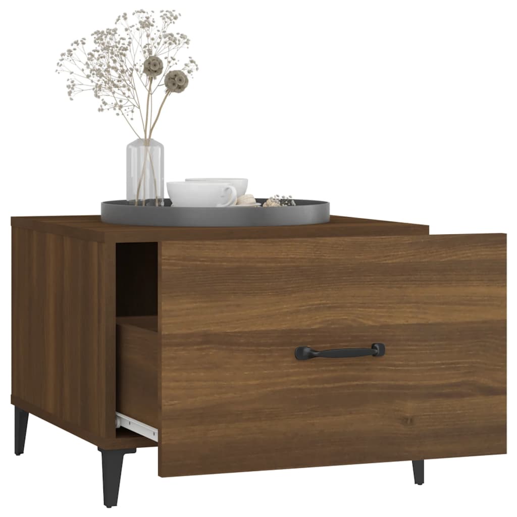 Table basse avec pieds en métal Chêne marron 50x50x40 cm - XIOS
