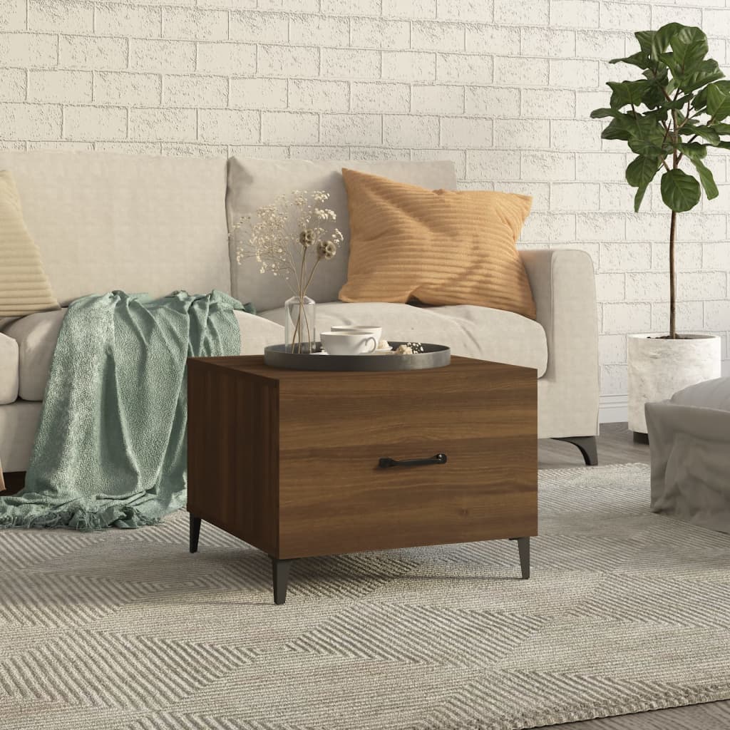 Table basse avec pieds en métal Chêne marron 50x50x40 cm - XIOS