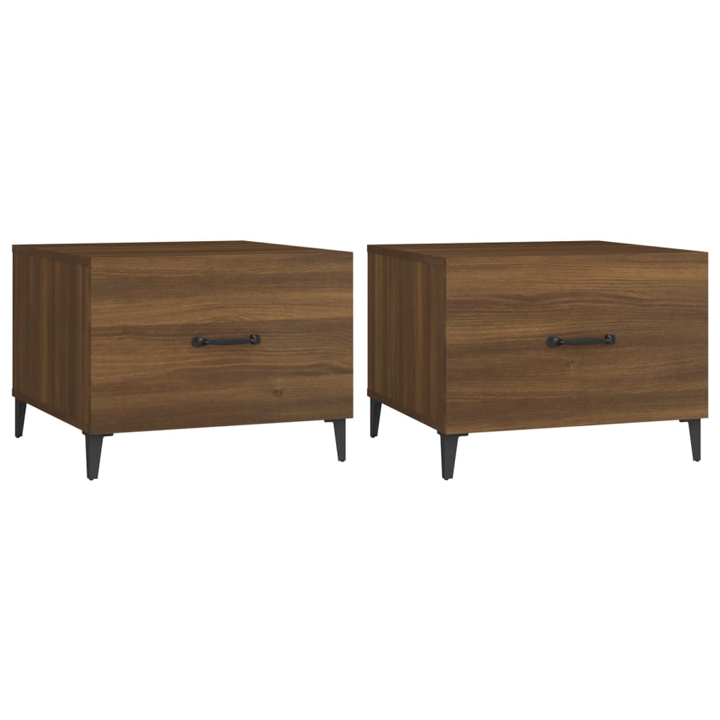 Tables basses avec pieds en métal 2 pcs Chêne marron 50x50x40cm - XIOS