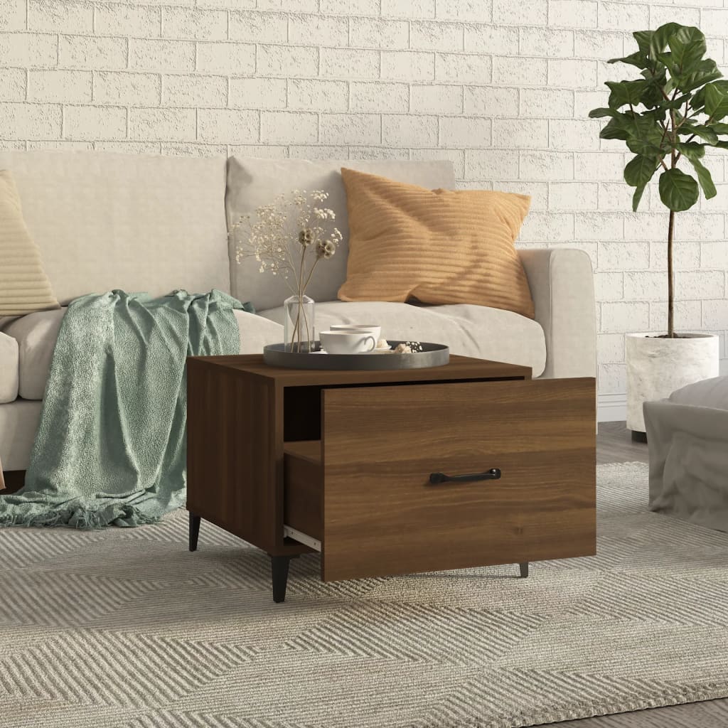 Tables basses avec pieds en métal 2 pcs Chêne marron 50x50x40cm - XIOS