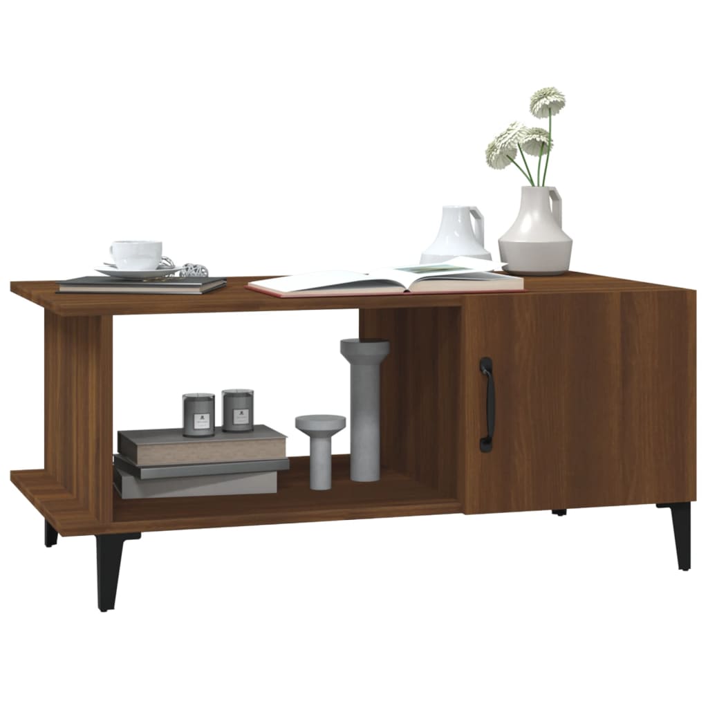 Table basse Chêne marron 90x50x40 cm Bois d'ingénierie - XIOS