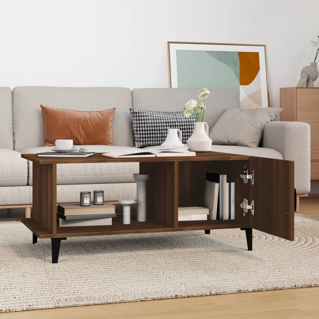 Table basse Chêne marron 90x50x40 cm Bois d'ingénierie - XIOS