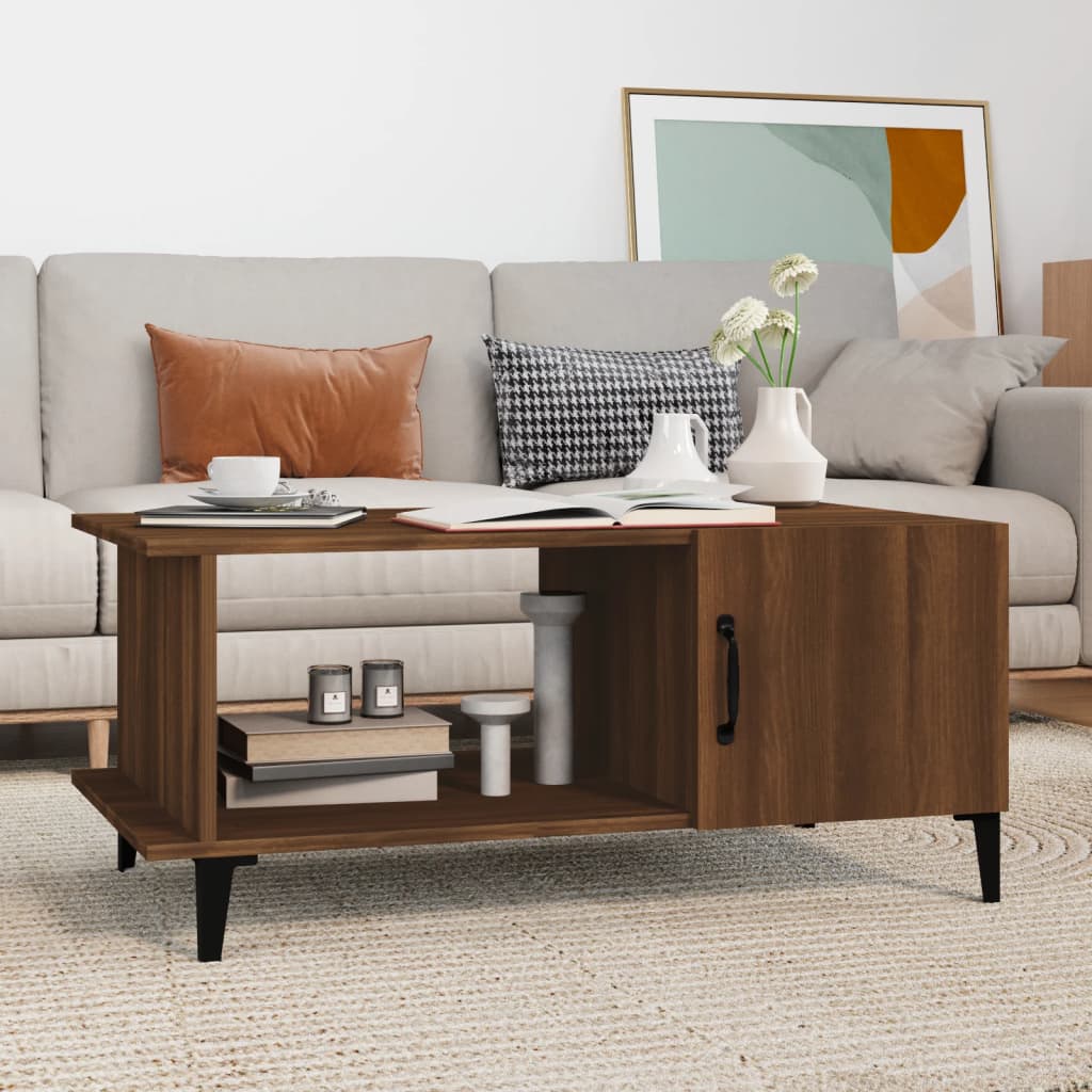 Table basse Chêne marron 90x50x40 cm Bois d'ingénierie - XIOS