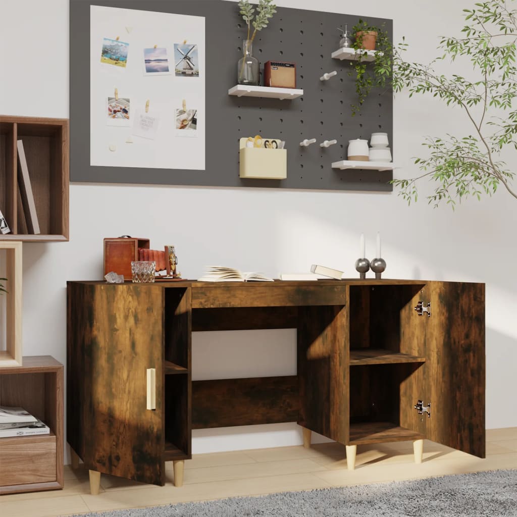 Bureau Chêne fumé 140x50x75 cm Bois d'ingénierie - XIOS