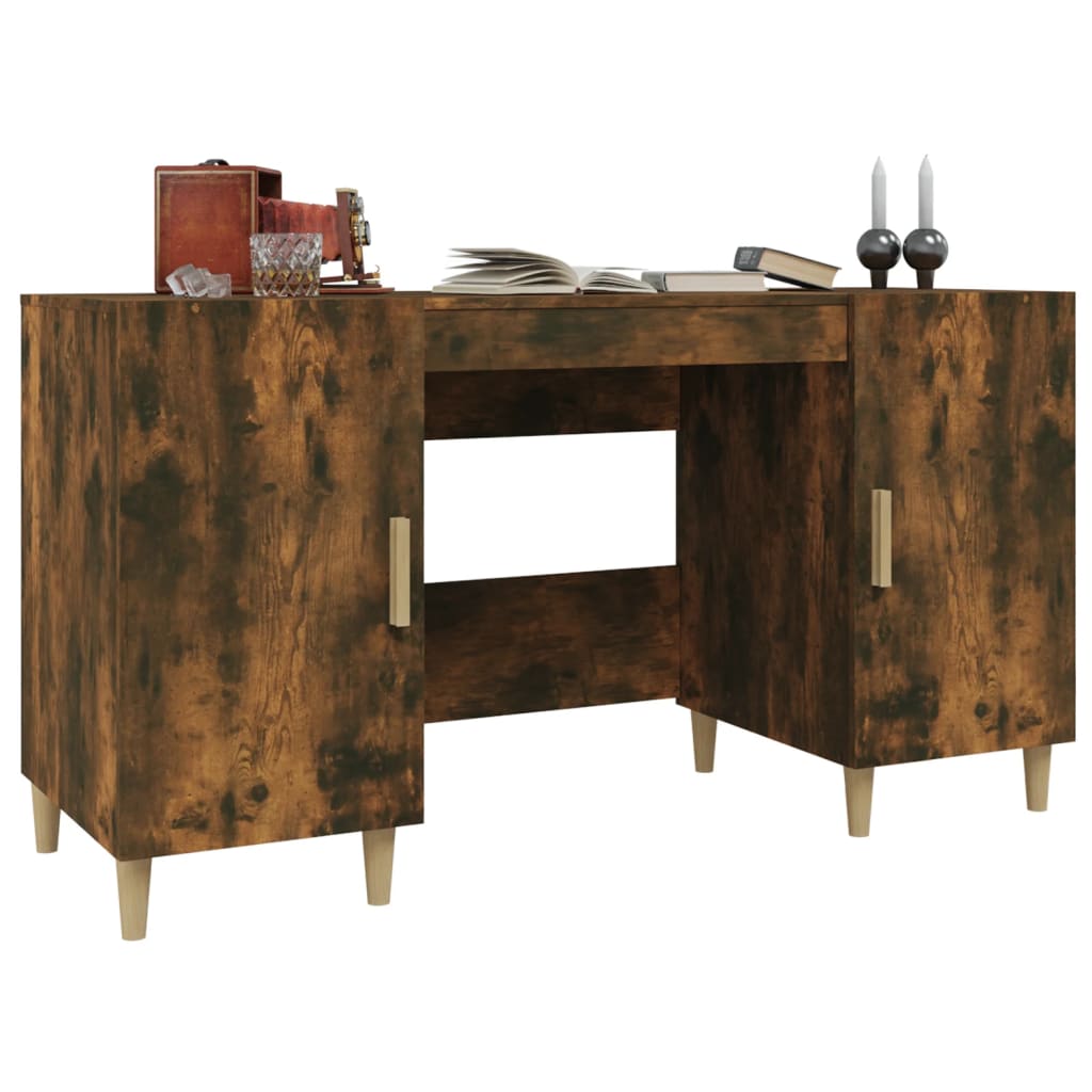 Bureau Chêne fumé 140x50x75 cm Bois d'ingénierie - XIOS