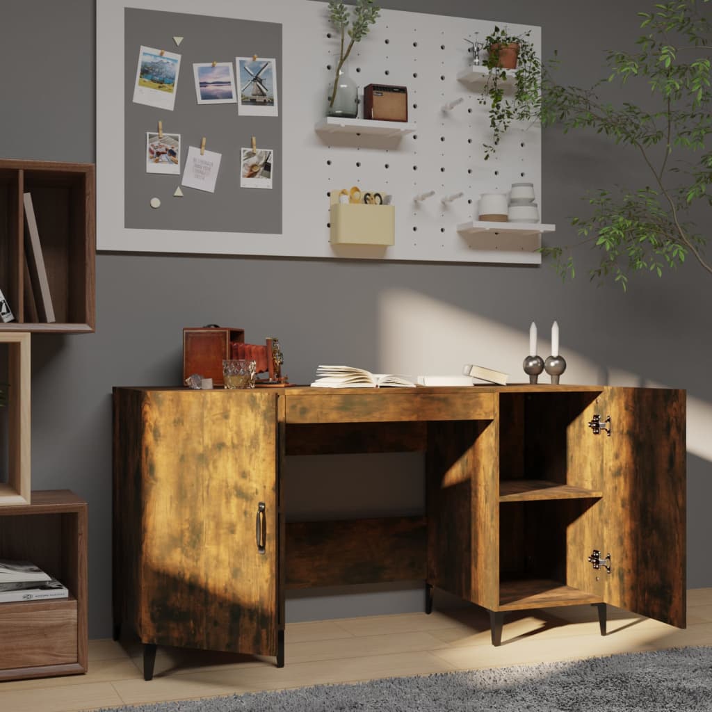 Bureau Chêne fumé 140x50x75 cm Bois d'ingénierie - XIOS