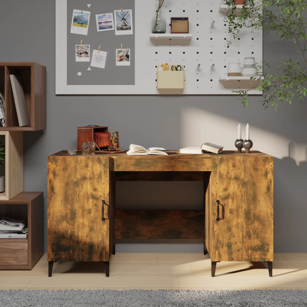 Bureau Chêne fumé 140x50x75 cm Bois d'ingénierie - XIOS