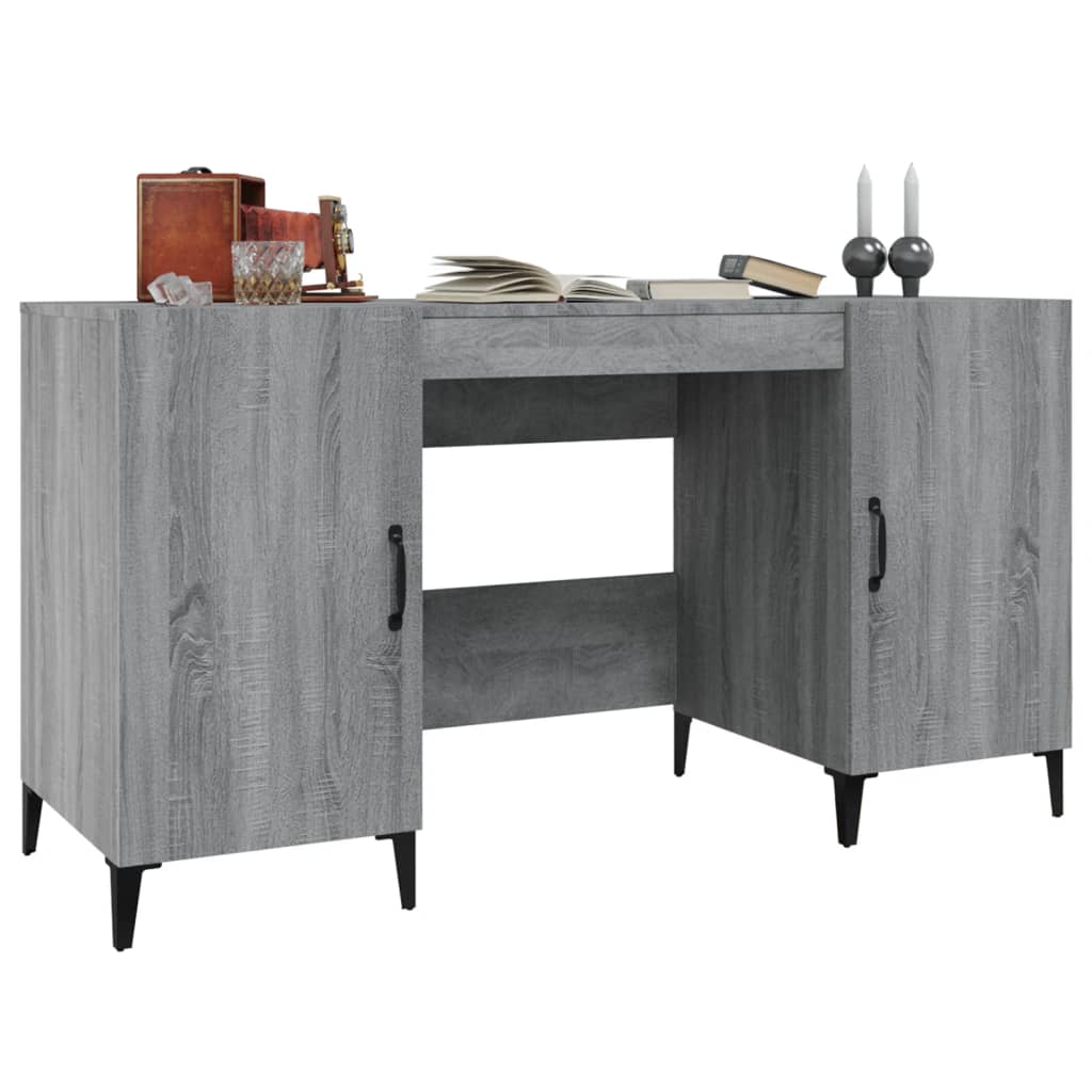 Bureau Sonoma gris 140x50x75 cm Bois d'ingénierie - XIOS