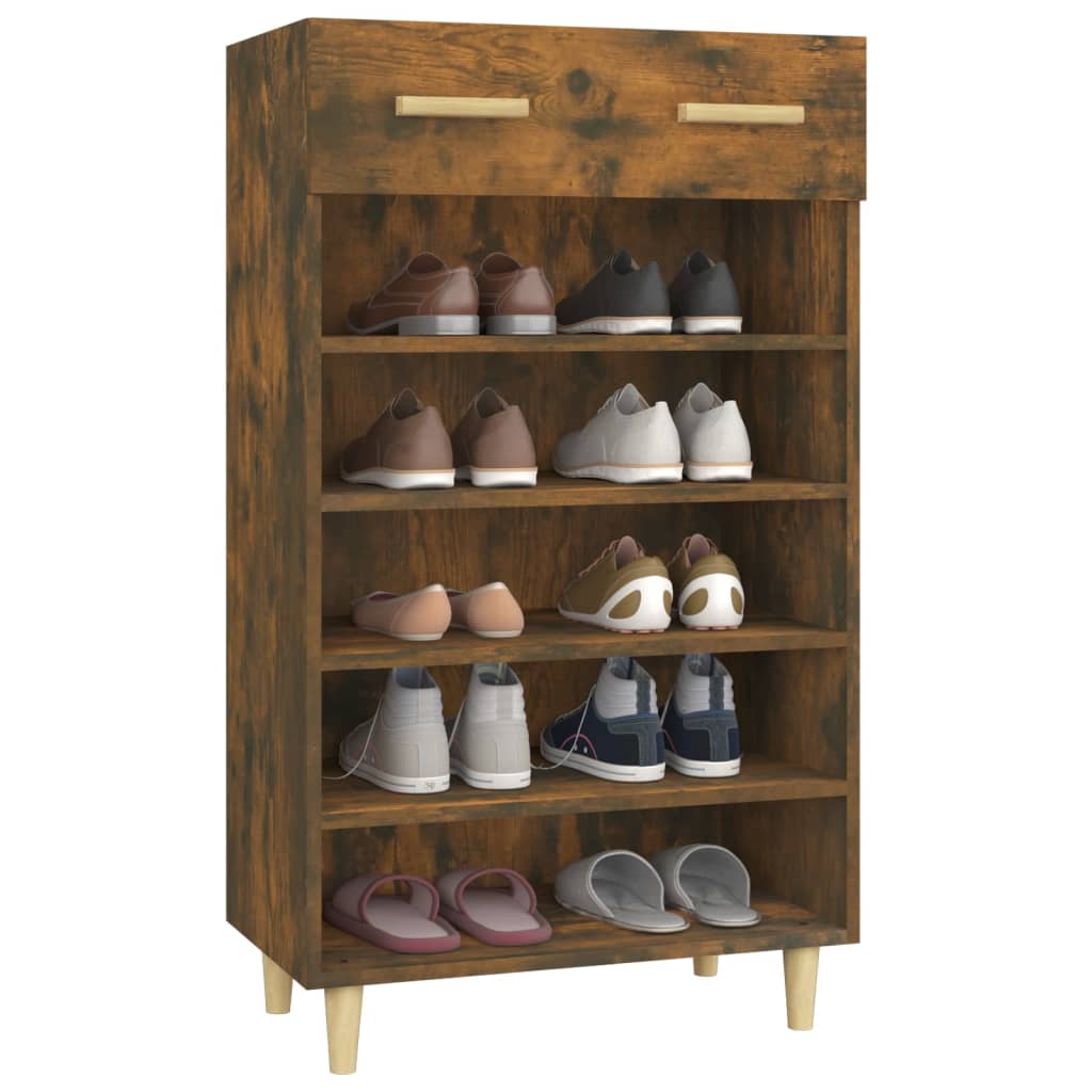 Meuble à chaussures Chêne fumé 60x35x105 cm Bois d'ingénierie - XIOS