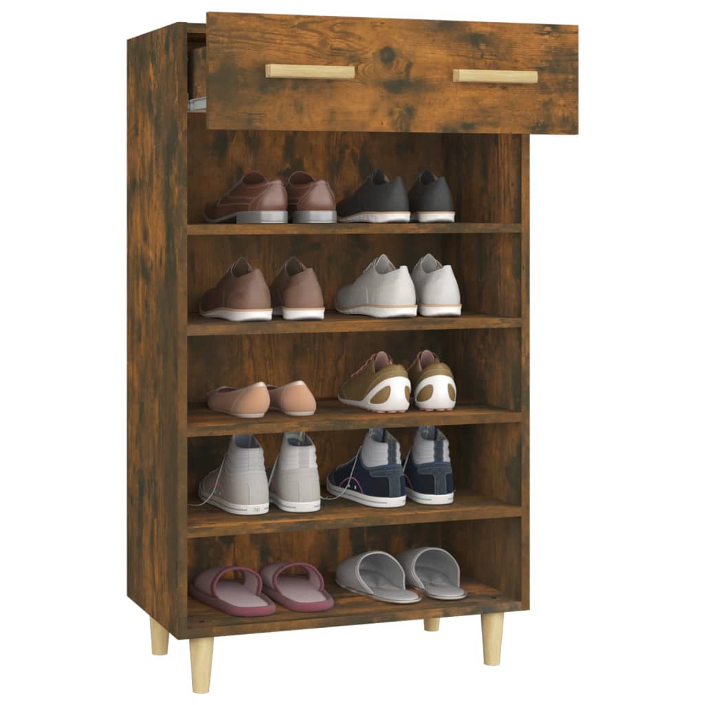 Meuble à chaussures Chêne fumé 60x35x105 cm Bois d'ingénierie - XIOS