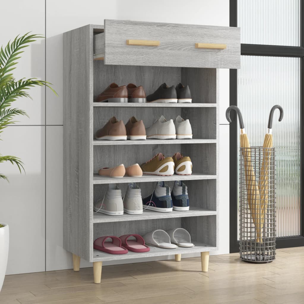 Armoire à chaussures Sonoma gris 60x35x105 cm Bois d'ingénierie - XIOS