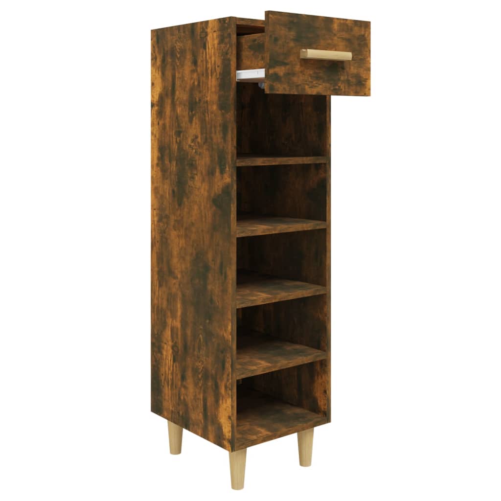 Meuble à chaussures Chêne fumé 30x35x105 cm Bois d'ingénierie - XIOS