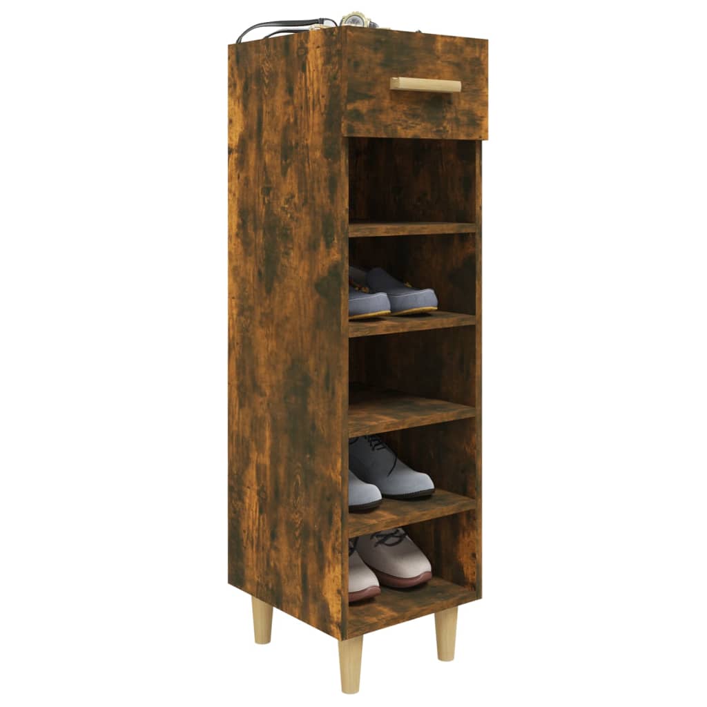 Meuble à chaussures Chêne fumé 30x35x105 cm Bois d'ingénierie - XIOS