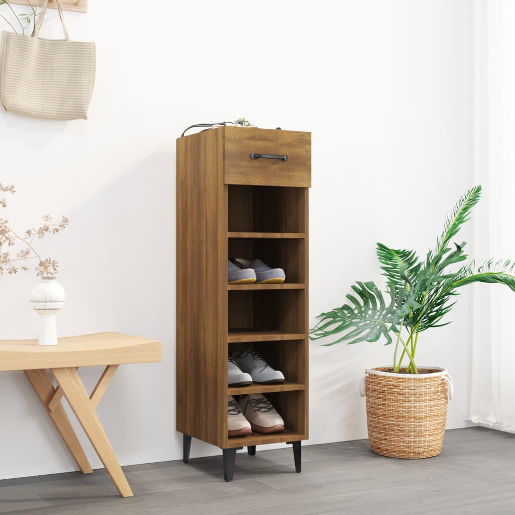 Meuble à chaussures Chêne marron 30x35x105 cm Bois d'ingénierie - XIOS