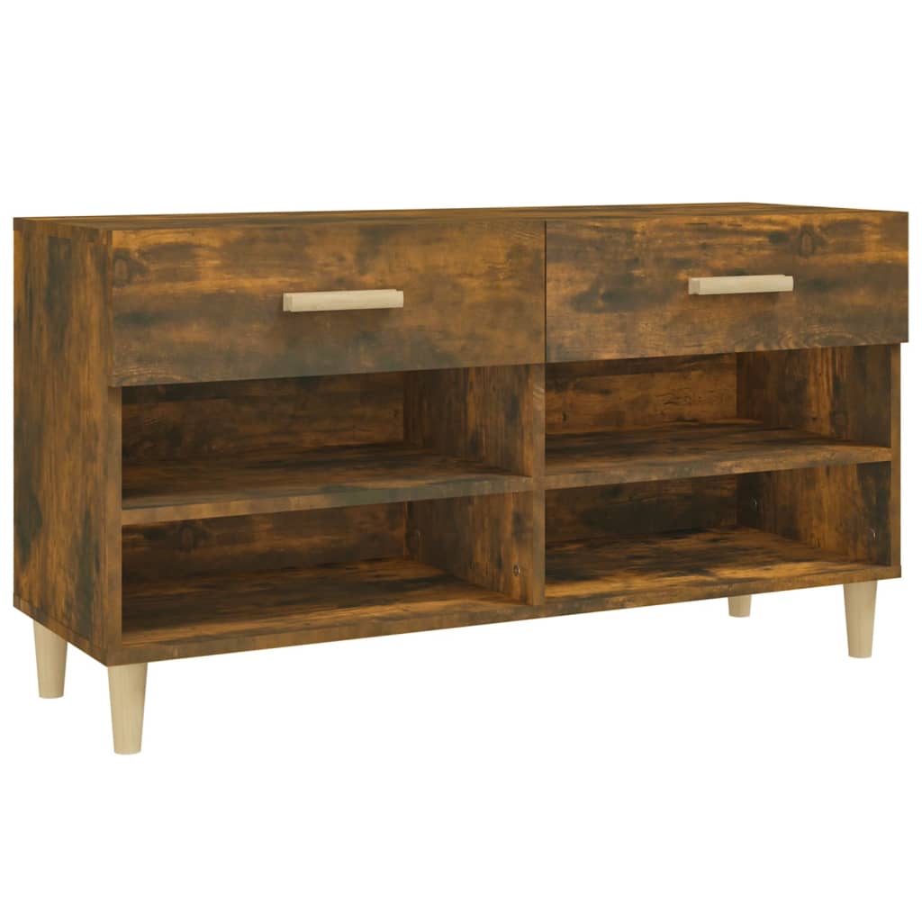 Meuble à chaussures Chêne fumé 102x35x55 cm Bois d'ingénierie - XIOS