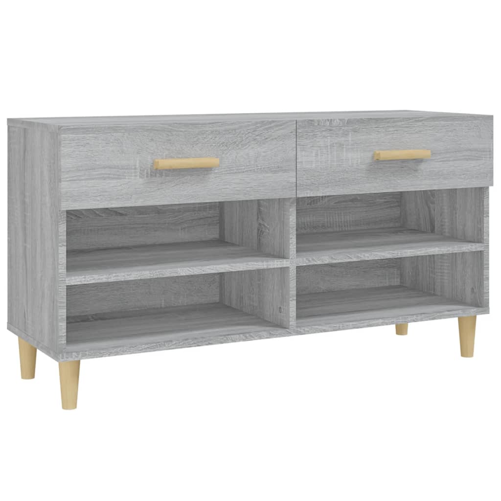 Meuble à chaussures Sonoma gris 102x35x55 cm Bois d'ingénierie - XIOS