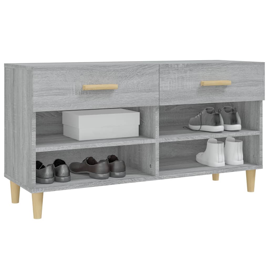 Meuble à chaussures Sonoma gris 102x35x55 cm Bois d'ingénierie - XIOS