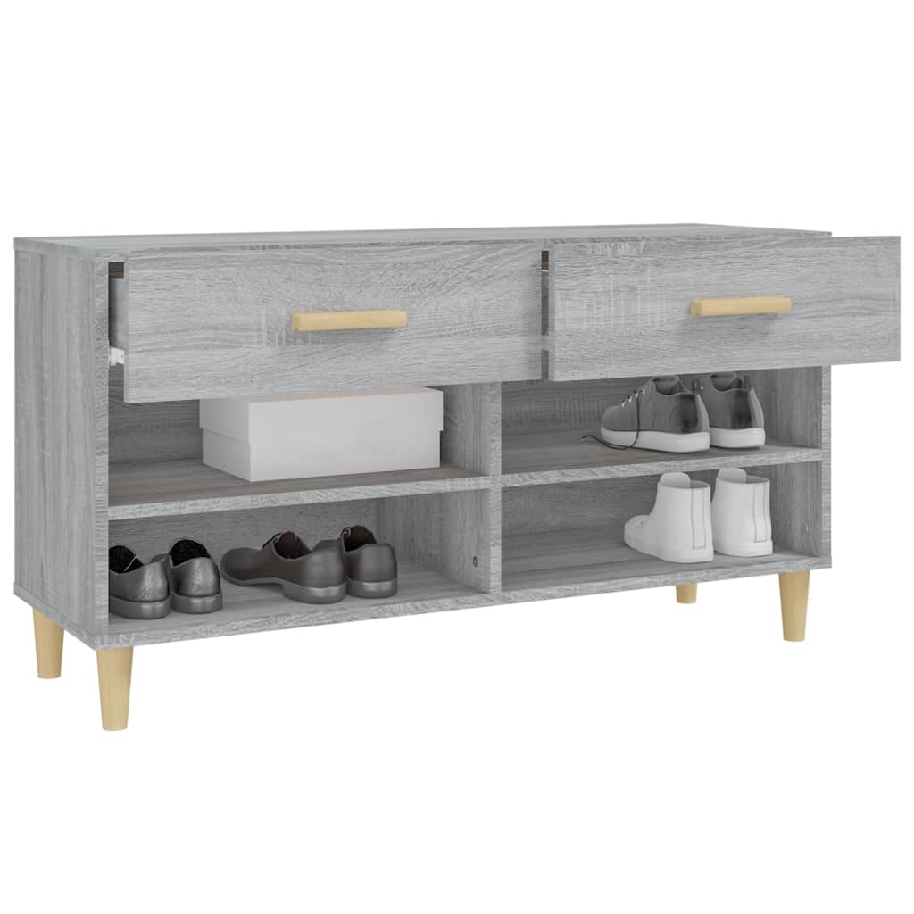 Meuble à chaussures Sonoma gris 102x35x55 cm Bois d'ingénierie - XIOS