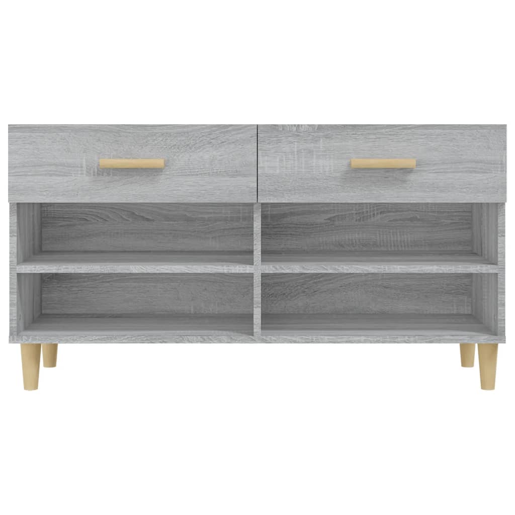 Meuble à chaussures Sonoma gris 102x35x55 cm Bois d'ingénierie - XIOS