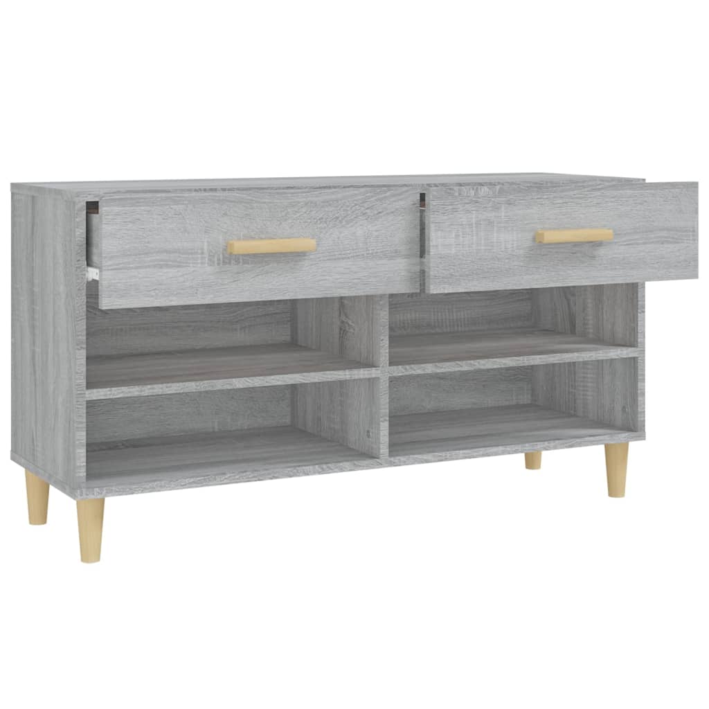 Meuble à chaussures Sonoma gris 102x35x55 cm Bois d'ingénierie - XIOS