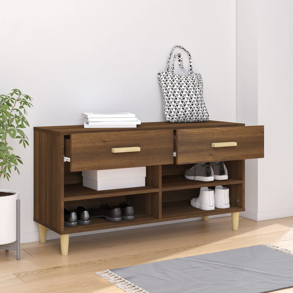 Meuble à chaussures Chêne marron 102x35x55 cm Bois d'ingénierie - XIOS