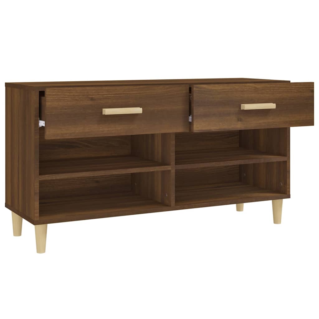 Meuble à chaussures Chêne marron 102x35x55 cm Bois d'ingénierie - XIOS