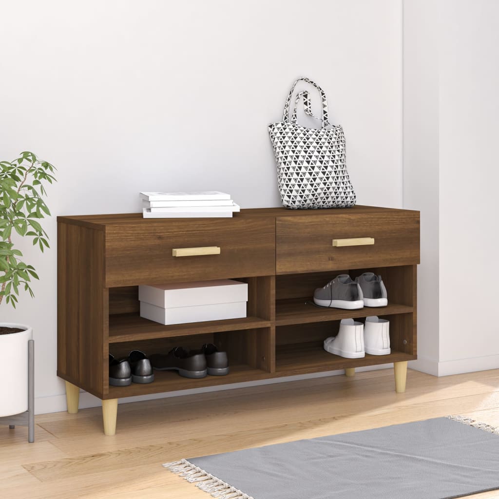 Meuble à chaussures Chêne marron 102x35x55 cm Bois d'ingénierie - XIOS