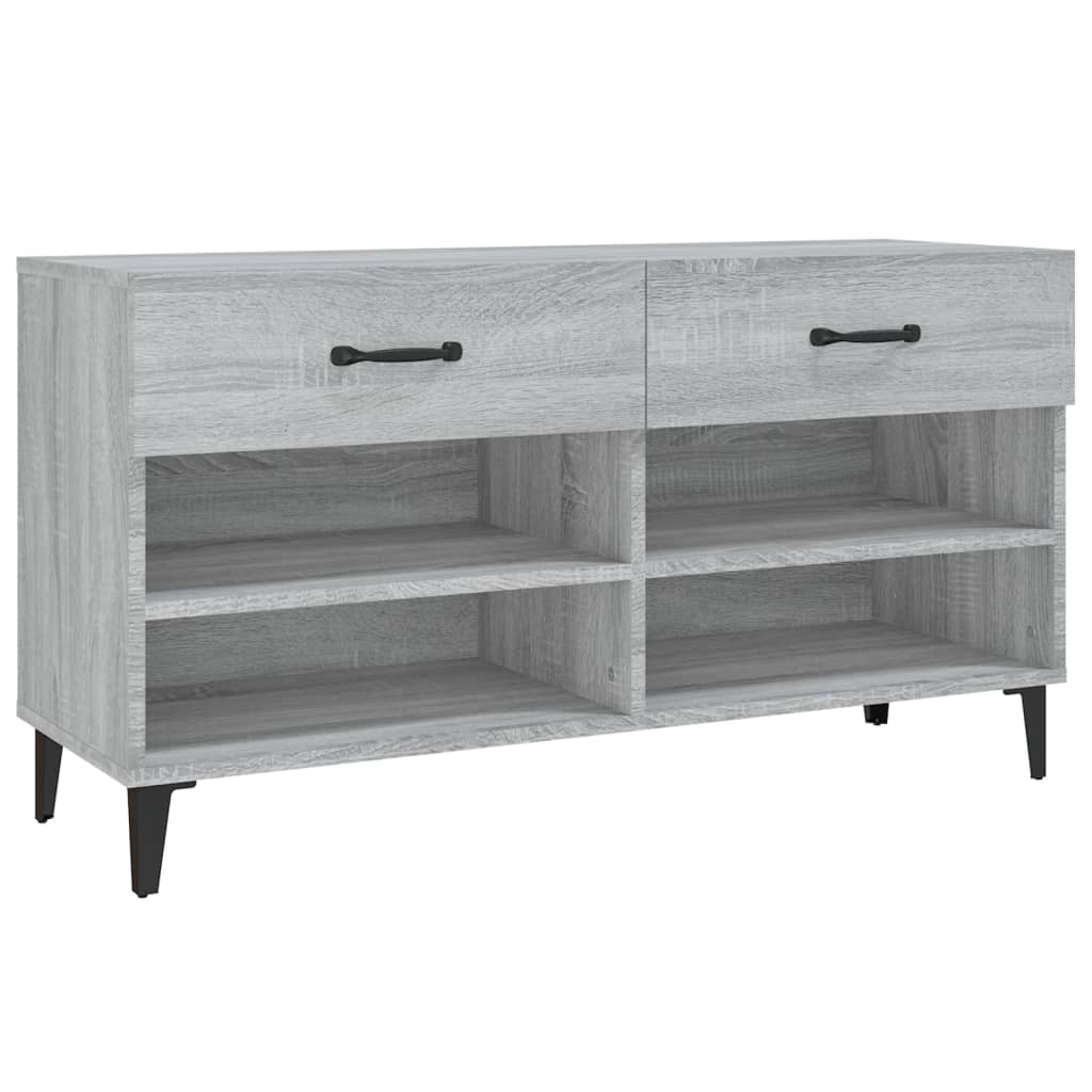 Meuble à chaussures Sonoma gris 102x35x55 cm Bois d'ingénierie - XIOS