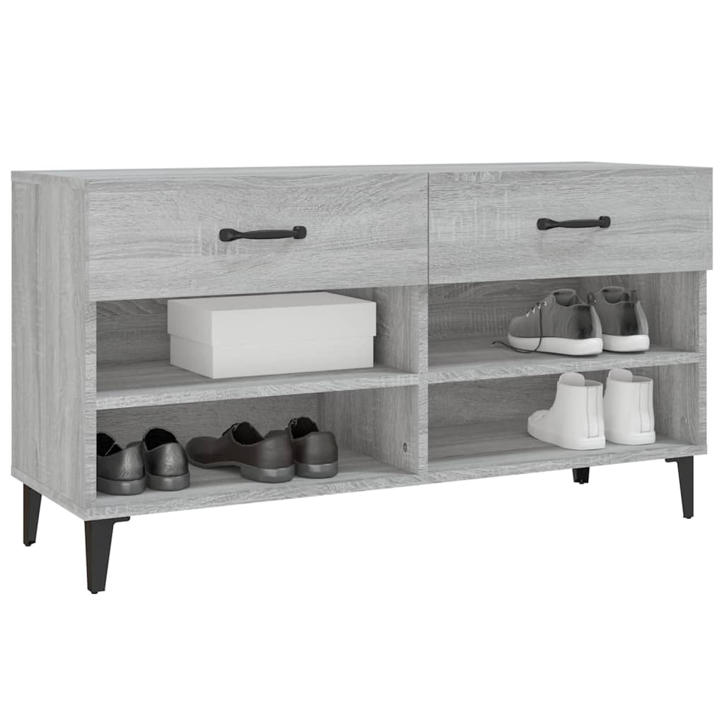 Meuble à chaussures Sonoma gris 102x35x55 cm Bois d'ingénierie - XIOS