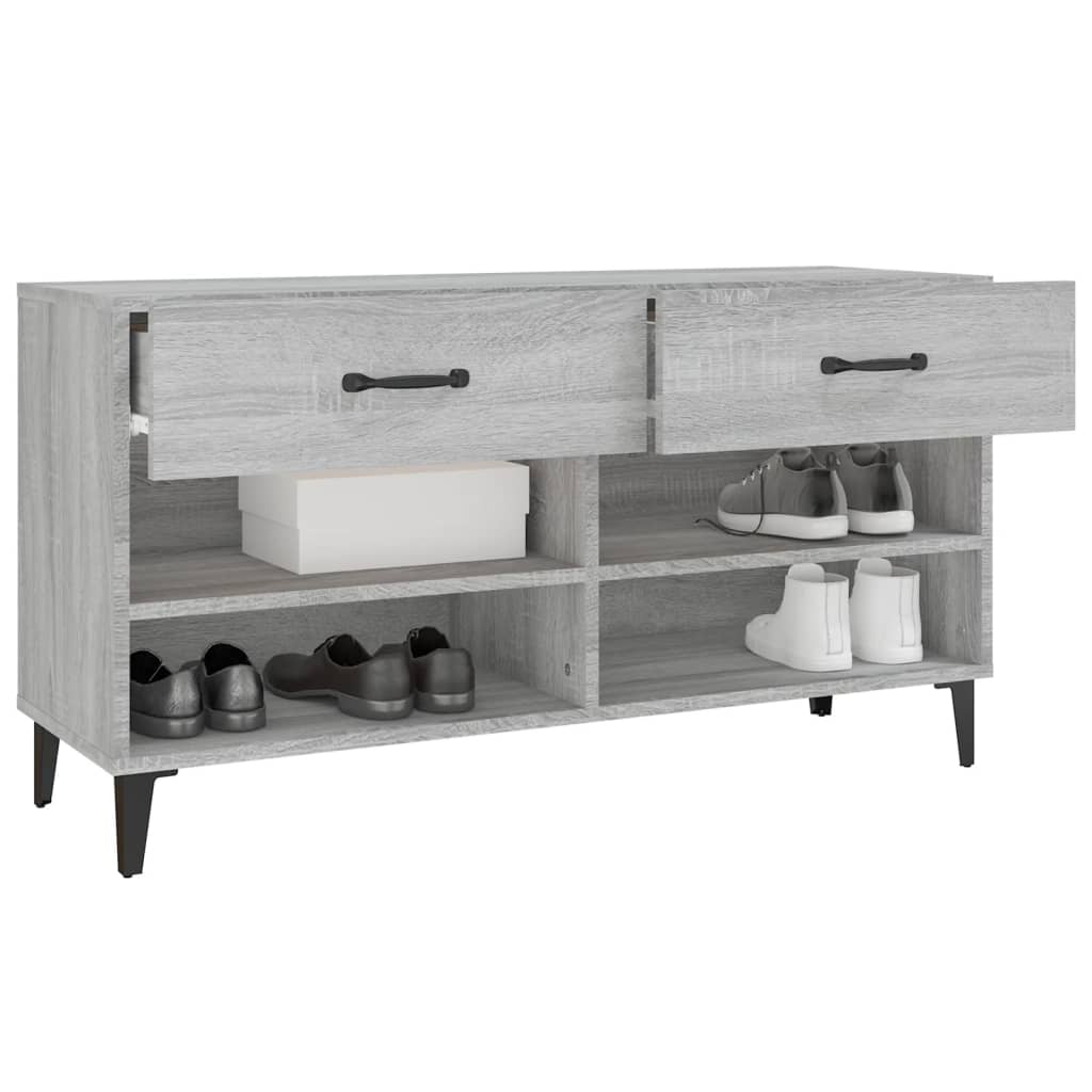 Meuble à chaussures Sonoma gris 102x35x55 cm Bois d'ingénierie - XIOS