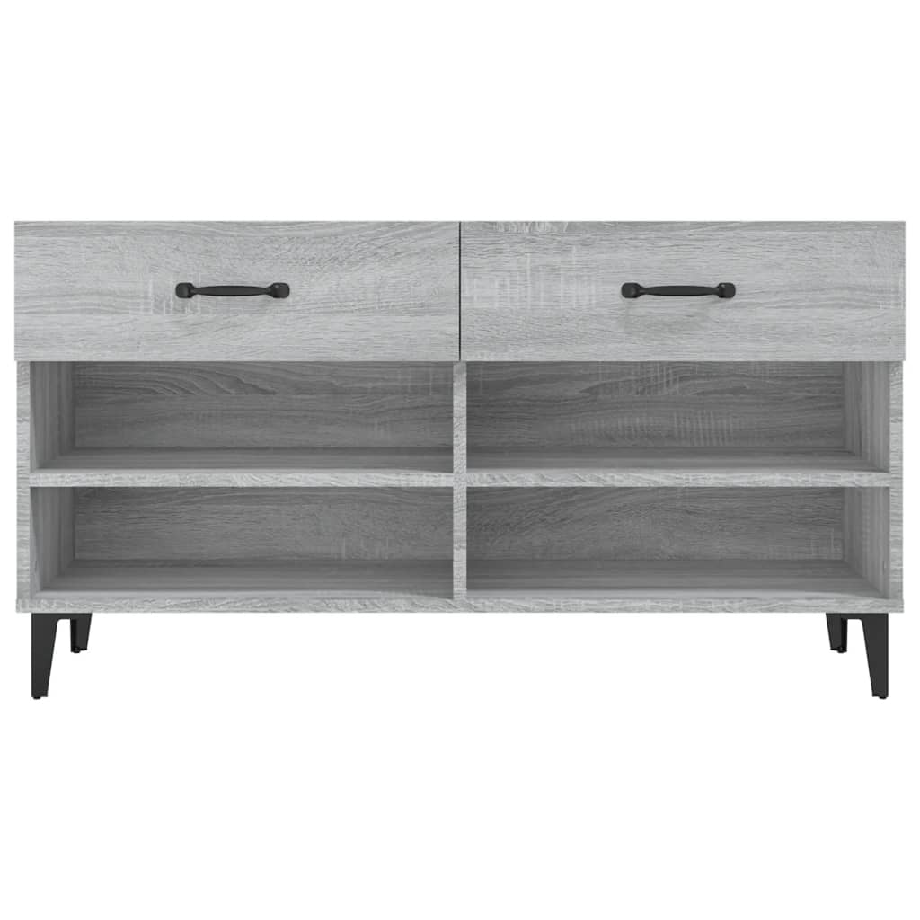 Meuble à chaussures Sonoma gris 102x35x55 cm Bois d'ingénierie - XIOS