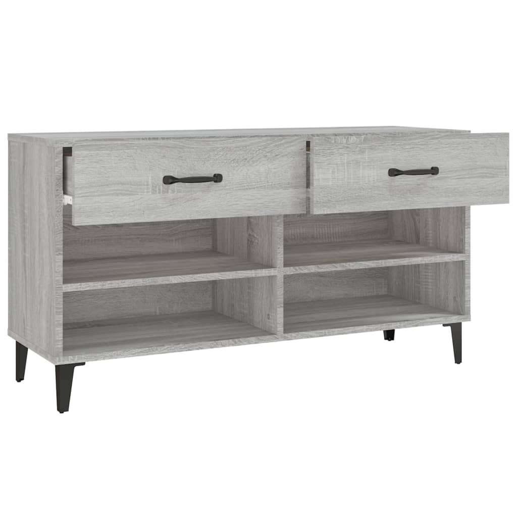 Meuble à chaussures Sonoma gris 102x35x55 cm Bois d'ingénierie - XIOS