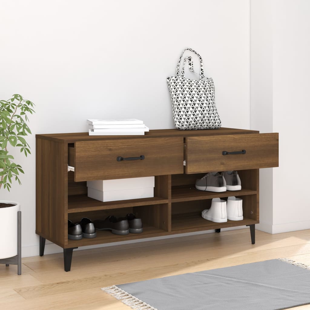 Meuble à chaussures Chêne marron 102x35x55 cm Bois d'ingénierie - XIOS