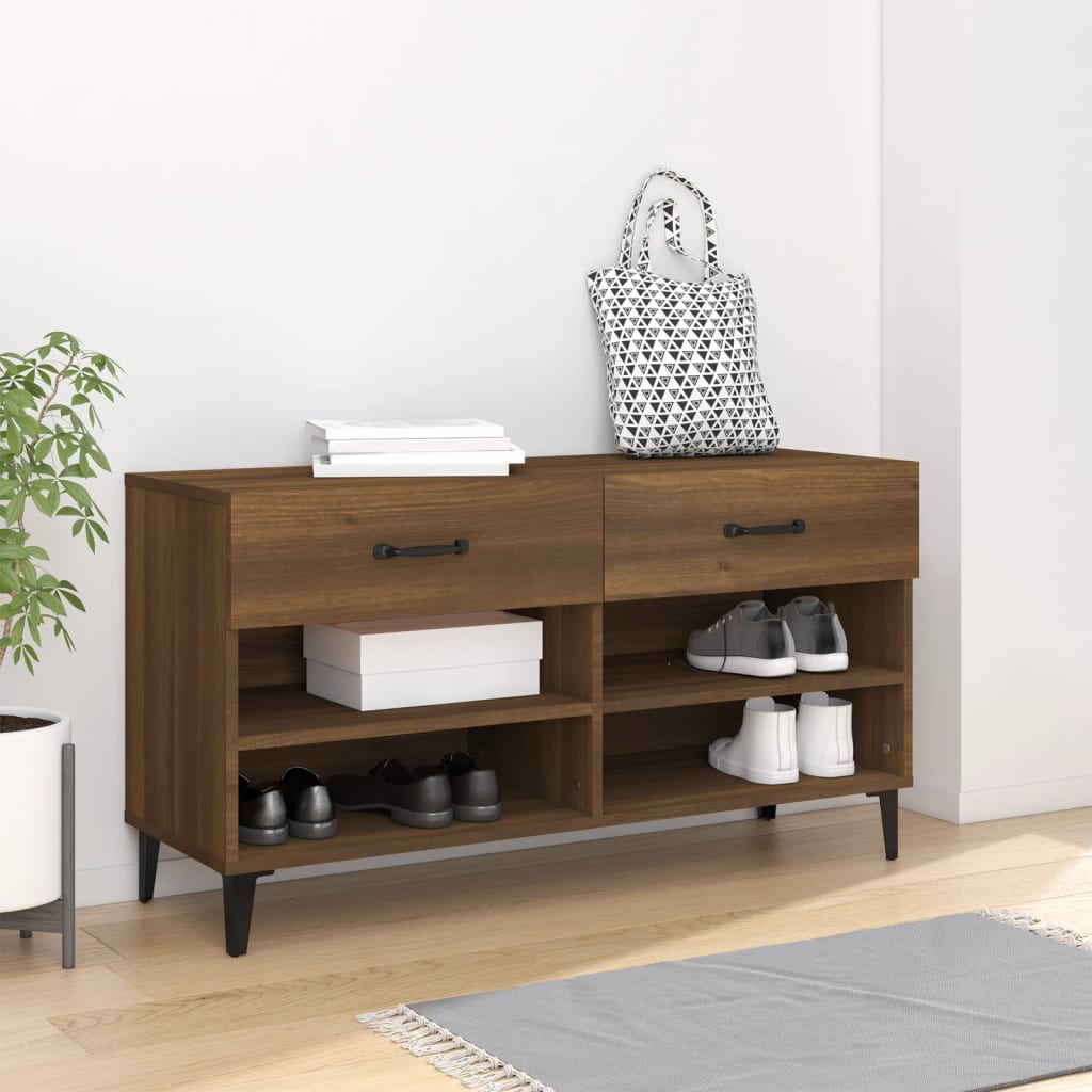 Meuble à chaussures Chêne marron 102x35x55 cm Bois d'ingénierie - XIOS