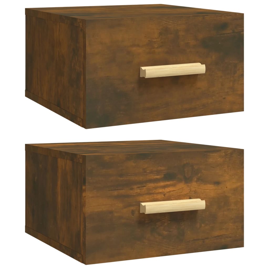 Tables de chevet murales 2 pcs chêne fumé 35x35x20 cm - XIOS