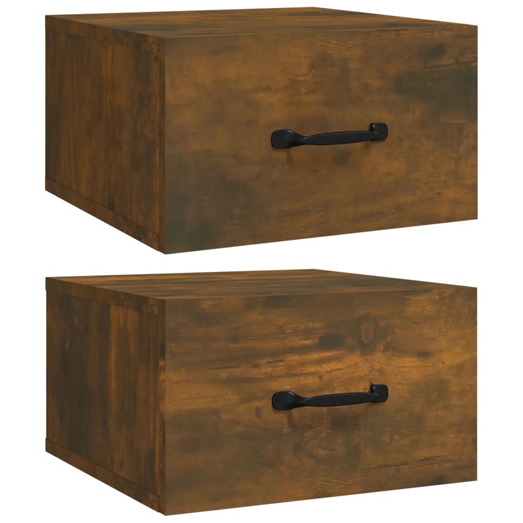 Tables de chevet murales 2 pcs Chêne fumé 35x35x20 cm - XIOS